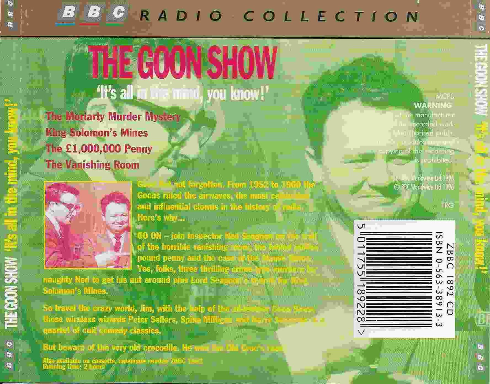 Back cover of ZBBC 1892 CD